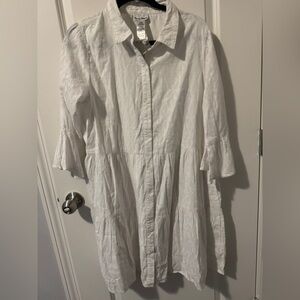 NWT Tommy Bahama Classic White Button-Up Swim Cover-Up Size Large